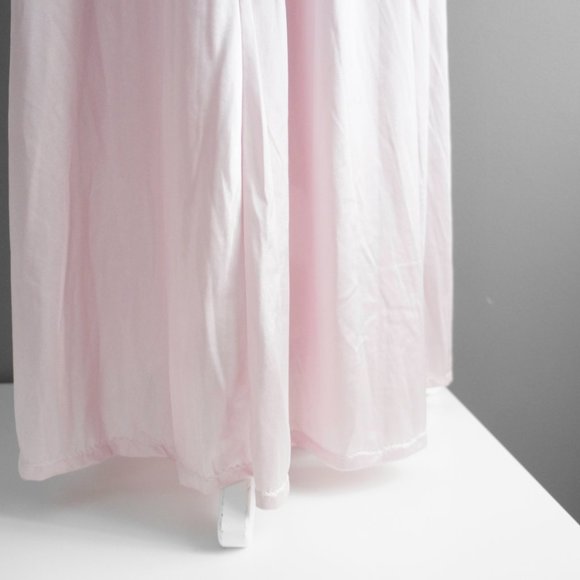 Vintage Lily of France Long Satin & Lace Mauve Pink Slip Night Gown Size Large - Picture 13 of 15